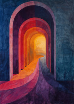 an image of a painting that looks like it is going through the tunnel to another place