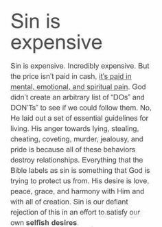 an advertisement with the words sin is expensive written in black and white text on it