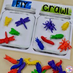 the crafty kids are making their own crafts using plastic crayons and glue