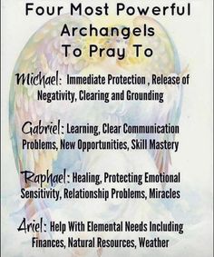 the four most powerful archanels to pray to - angelic, imenate protection, release negativeity, claring and grounding