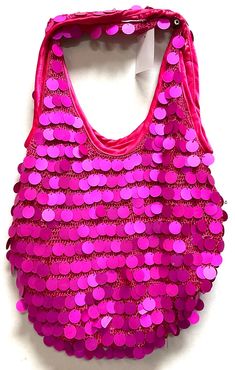 Sequin Handbags  are   hand-made, high quality, original designs, and beautiful. They are unique for evenings and special events and their designs are inspired by contemporary fashion and vintage looks. Sequin handbags are a perfect balance of aesthetics and functionality. Size: 12"x10" Large Summer Tote Bag Fashion Accessory, Trendy Hobo Shoulder Bag For Party, Chic Hobo Shoulder Bag For Party, Trendy Party Tote Shoulder Bag, Trendy Hobo Bag For Party, Trendy Tote Shoulder Bag For Party, Trendy Shoulder Bag For Spring Party, Trendy Spring Party Shoulder Bag, Trendy Pink Shoulder Bag For Party