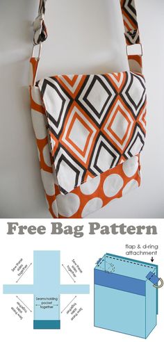 the free bag pattern is shown with instructions to make it