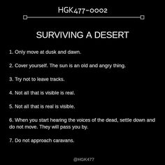 a black and white photo with the words surviving a desert written in english on it