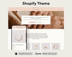 the shopify wordpress theme is displayed on an iphone, tablet and smartphone device