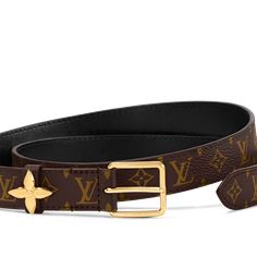 LOUIS VUITTON® - Lv Flowergram 25mm Belt - Monogram Belt Louis Vuitton, Black Louis Vuitton Belt, Designer Black Belts With Gold-tone Logo Plaque, Luxury Black Belt Buckle With Gold-tone Logo Plaque, Luxury Black Belt Buckles With Gold-tone Logo, Reversible Belt, Louis Vuitton Official, Signature Look, Monogram Canvas