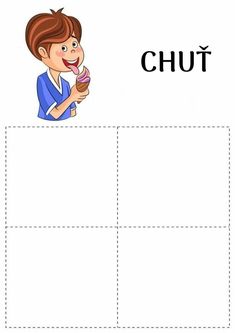 a boy eating an ice cream cone with the word chut