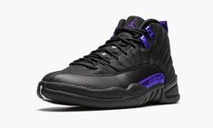 The Air Jordan 12 “Dark Concord” is a colorway from Jordan Brand’s Holiday 2020 release cycle that calls to mind classic player exclusive colorways from the 2000s. Although not officially associated with any player or team, the “Dark Concord” Jordan 12 looks as if it could have been worn by Mike Bibby with the Sacramento Kings or even Kobe Bryant back in the day. The upper features a black nubuck construction with faux lizard leather print on the forefoot and mudguard. Dark Concord accented eyel Mike Bibby, Original Air Jordans, Retro Basketball Shoes, Air Jordan 12, Air Jordan 12 Retro, Jordan 12 Retro, Jordan 12, Sacramento Kings, Jordans 12