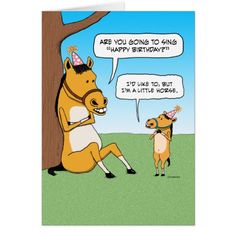 a cartoon horse is giving another horse a birthday hat