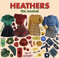 Heather Halloween Costume, Halloween Costumes Heathers, Heathers The Musical Outfits, It Outfits Movie Inspired, Heathers Costume Ideas, Heathers Halloween Costume Group, Musical Inspired Outfits Broadway, Heathers Outfit Inspiration