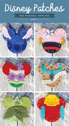 the disney mouse ears are made out of felt and have different colors, shapes and sizes