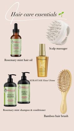 Everything you need for healthy soft hair #haircare #softhair #hairroutine #haircareroutine Hair Care Aesthetic, Healthy And Shiny Hair, Indian Hair Care, Hair Care Essentials, Aesthetic Tips, Haircare Tips, Mint Hair, Hair Growing Tips