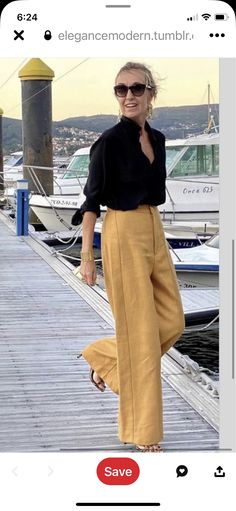 Outfit Planning, Yellow Pants, Half Sleeve Tops, Amazing Ideas, Stylish Outfit, Summer Chic, Outfits Women