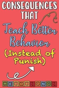 a book cover with the words, consequents that teach better behavior instead of punch