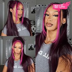 Megalook Hd Lace Front Wig, 13x4 13x6 Hd Lace Highlight Pink Purple Transaprent lace Front Wig, pop high quality human hair wigs preplucked with baby hair, wigs for women black Highlight Money Piece, Lace Front Side Part, Auburn Color, Money Piece, U Part Wig, 360 Lace Wig, Colored Wigs, Lace Body, Half Wigs