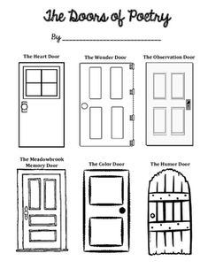 the doors of poetry worksheet with instructions for students to learn how to read them