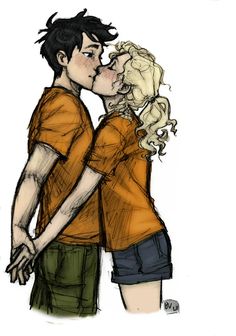 a drawing of two people kissing each other