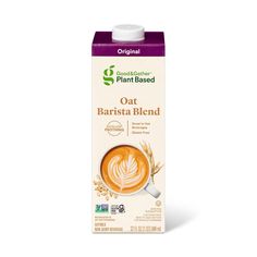 a carton of organic plant based oat barata blend on a white background