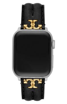 The iconic Tory Burch logo adds branded appeal to a sophisticated leather strap that will elegantly frame your Apple Watch. Apple Watch not included Fits 38/40/41/42/44/45mm Apple Watch Compatible with Series 1–9 Apple Watch 20mm band width Buckle closure Leather Imported Apple Watch Bands Leather Women, Apple Bands For Women, Designer Apple Watch Bands, Womens Apple Watch Band, Dainty Watches For Women, Iphone Watch Bands, Bands For Apple Watch, Apple Watch Bands Fashion, Apple Watch Bands Women