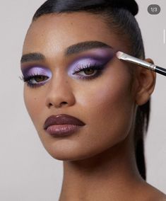 Chromatic Makeup, Freelance Makeup Artist Business, J Makeup, Purple Makeup Looks, Occasion Makeup, Makeup Masterclass, Purple Smokey Eye, Purple Eye Makeup, Eyebrow Makeup Tips