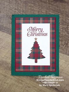 a card with a christmas tree on it