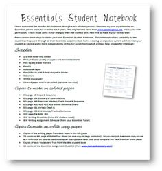 the student's notebook is open and ready to be used