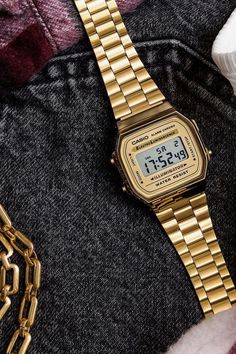 Aesthetic Clocks, Accesorios Aesthetic, Vintage Gold Watch, Casio Digital