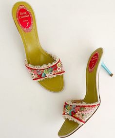 Vintage Manolo Blahnik, Funky Heels, Colorful Heels, Fun Heels