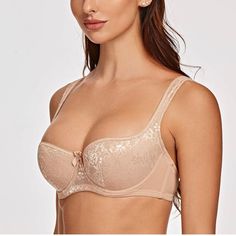 Brand New! Product Details About This Item Fabric Type 90% Polyamide, 10% Spandex Care Instructions Hand Wash Only Closure Type Hook And Eye Underwire Type Underwire About This Item Balconette-Style Padded Bra With Beautiful Lace Lightly Padded Cups Provides Natural Round Shape Adjustable Padded Straps For All-Day Comfort Underwire Designed To Provide Great Support The Two-Part Cup Silhouette Lifts Breasts Giving A Rounded Bust And Abundant Cleavage Feminine Beige Bra With Medium Bust Support, Beige Underwire Bra, Feminine Lined Bra, Beige Push-up Bra With Lined Body, Lace Bralette Top, Nude Bra, Pink Bralette, Black Lace Bra, Seamless Sports Bra