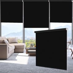 PRICES MAY VARY. [ 100% BLACKOUT ] LUCKUP Roller shades blind, blocking 100% sunlight. Our Blackout window blinds not only protect the privacy of you and your family, but also protect your furnitures. Our shade blind features a simple & modern look suitable for various decoration styles. [ EXCELLENT MATERIAL ] The roller blinds Roller shade is 100% Polyester Fabric +Reinforce Thermal Insulated Coating. This material balances the temperature, maintains the indoor temperature during the summer, an Black Venetian Blinds Living Rooms, Light Filtering Blinds, Window Blinds And Shades, Vinyl Blinds, Window Roller Shades, Blackout Roller Shades, Zebra Blinds, House Remodeling, Blackout Roller Blinds