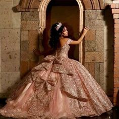 Rose Gold Quinceanera Dresses Sweetheart Evening Dresses Appliques Ball Gowns | eBay Rose Gold Quinceanera Dresses With Bow, Rose Gold Dress Quinceanera, Pink And Gold Quinceanera Dress, Rose Gold Ball Gown, Rose Gold Quinceanera Dresses, Prom Dress Sparkly, Rose Gold Quince, Gold Ball Gown, Gold Quinceanera