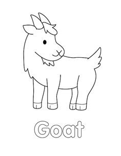 a goat with the word goat on it's face and its tail in black and white