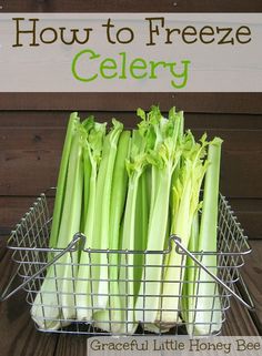 celery in a wire basket with the word celery above it