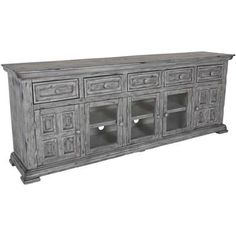 the sideboard is made out of wood and has several compartments for storage, including two doors