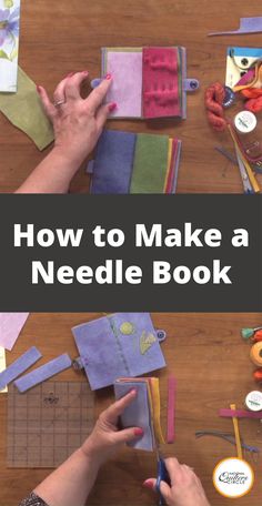 How to Make a Needle Book Needle Holders Sewing, Embroidered Needle Case, Needlecase Needle Book, Handmade Needle Book, Needle Cases Ideas, Felt Needle Case, Embroidered Needle Book, How To Make A Needle Book, Needle Books Ideas