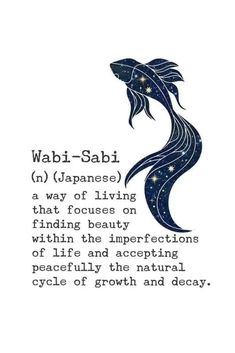 a poem written in black ink with the words wabi - sabi on it