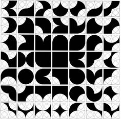 an abstract black and white pattern with circles in the shape of rectangles on top of each other