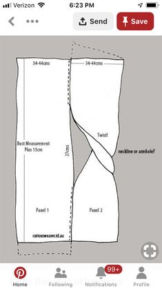 the sewing pattern is shown with instructions for how to sew