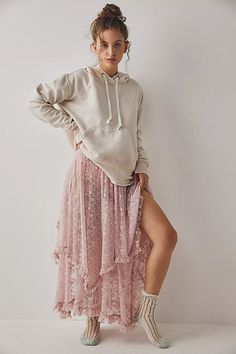 French Courtship Half Slip | Free People Free People French Courtship Slip Outfit, Free People Lace Skirt, Female Gaze Outfits, Ward Robes, Lace Skirt Outfit, Layered Lace Skirt, Bohemian Chic Outfits, Fashion 23, Boho Whimsical