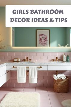 Girls Bathroom Decor Ideas & Tips Teen Girl Bathroom, Girls Bathroom Decor, Cozy Kitchen Decor, Her Bathroom, Bathroom Stand