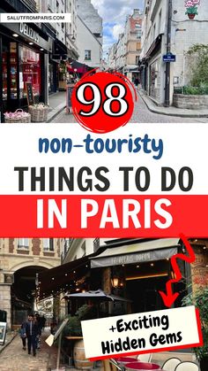 an advertisement with the words 89 non - touristy things to do in paris