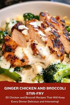 the cover of a cookbook with broccoli and chicken