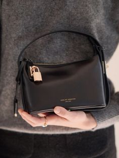 Timeless Shoulder Bags, Minimalist Black Shoulder Bag With Gold-tone Hardware, Minimalist Black Bag With Gold-tone Hardware, Mini Designer Bags, Black Hobo Bag, Bags 2024