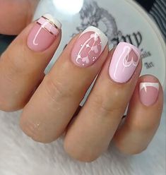 Pale Pink Nails Design, Builder Nail Gel Designs, Anniversary Nails, Makeup Nails Designs, Nails Yellow, Manicure Nail Designs, Nails Polish, Short Acrylic Nails Designs, Girls Nails