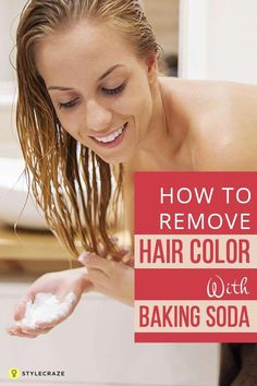 Baking soda is a natural alternative to harsher chemicals that you can use to remove your hair color. Find out how to remove hair color with baking soda here. Baking Soda Dry Shampoo, Baking Soda For Dandruff, Baking Soda Shampoo Recipe, Baking Soda For Hair, Herbs For Hair, Hair Color Remover, Homemade Shampoo, Hair Cleanser, Remove Hair