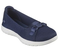 Stylish and versatile comfort combine in Skechers On-the-GO Flex - Peony. This skimmer style features a mesh upper with a knot detail, high-rebound Skechers Air-Cooled Goga Mat insole, and lightweight ULTRA GO cushioning. | Skechers Women's On-the-GO Flex - Peony Flats | Medium Width | Skechers Air-Cooled Goga Mat breathable insole with high-rebound cushioning | Lightweight, responsive ULTRA GO cushioning | Crafted with 100% vegan materials | Mesh upper with knot detail | Flexible traction outso Orthopedic Shoes Stylish, Skechers Shoes Women, Orthopedic Shoes, Wide Shoes, Skechers Women, Casual Flats, Skechers Shoes, Crazy Shoes, Pretty Shoes