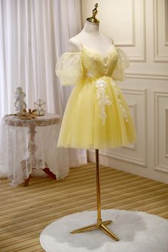 Light Yellow Tulle with Lace Puffy Sleeves Party Dress, Yellow Homecom – BeautyDressy Off The Shoulder Homecoming Dress, Brown Prom Dresses, Prom Dress Off The Shoulder, Champagne Homecoming Dresses, Yellow Homecoming Dresses, Prom Dresses Off The Shoulder, Orange Prom Dresses, Purple Homecoming Dress, Burgundy Homecoming Dresses