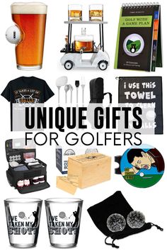 A collection of unique gifts for golfers that's perfect for Father's Day or birthdays. Diy Golf Gifts For Men, Golfer Gifts Men