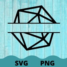 the svg logo is shown in black on a blue wood background with waves and water