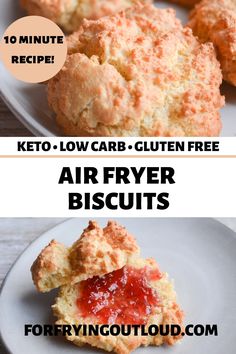 keto - low carb gluten free air fryer biscuits on a plate