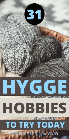 Gray and cream balls of yarn in a wicker basket. Hygge Hobbies, Hobby Ideas For Women, Women Hobbies, Hygge Summer, Fall Hygge, Winter Hygge